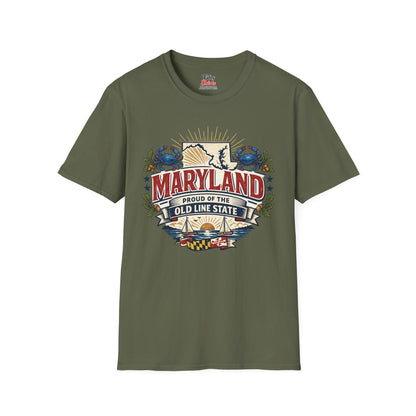 Maryland State Pride Unisex Softstyle T Shirt State Pride Graphic Tee Collections FS03