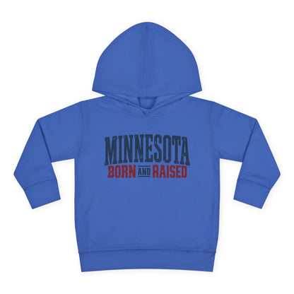 Minnesota Born and Raised Rustic Americana Unisex Toddler Pullover Fleece Hoodie