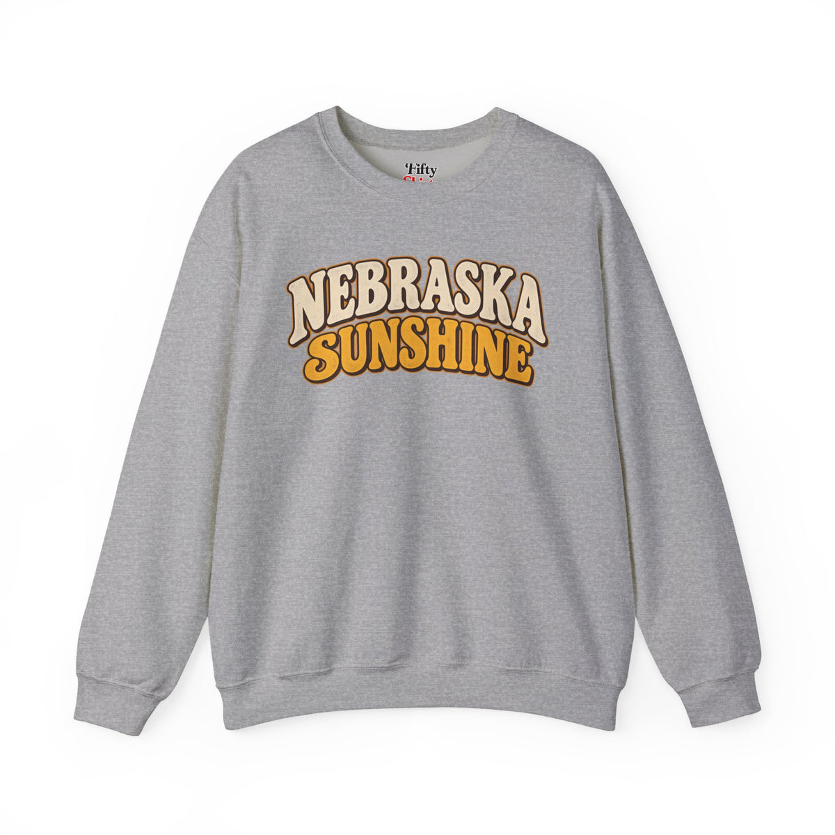 Nebraska Sunshine Unisex Crewneck Sweatshirt State Name Graphic