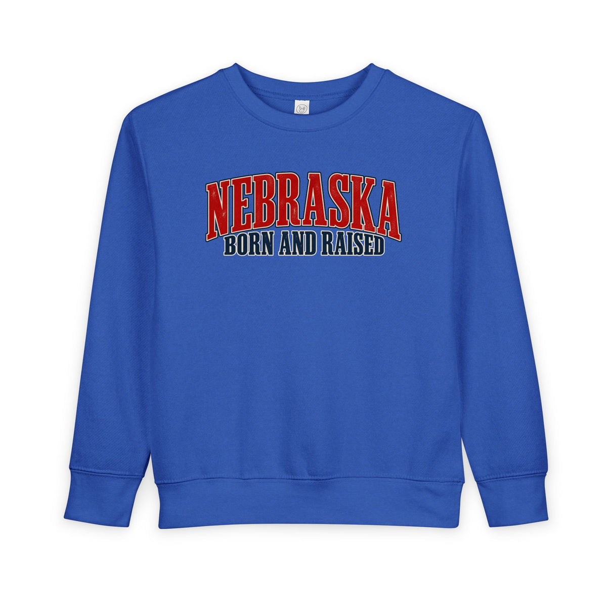 Nebraska Born and Raised Premium Heritage Label Unisex Toddler Sweatshirt Graphic