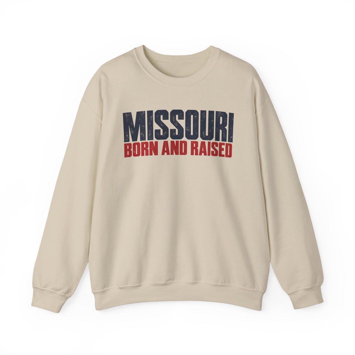 Missouri Born and Raised Modern Streetwear Unisex Sweatshirt Graphic