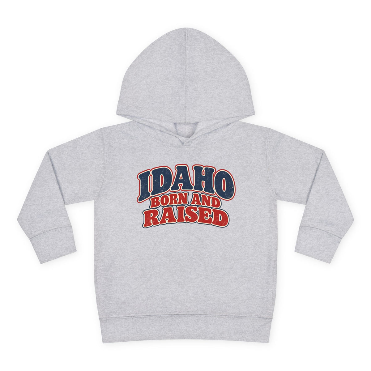Idaho Born and Raised Retro 1970s Unisex Toddler Pullover Fleece Hoodie