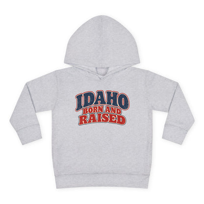 Idaho Born and Raised Retro 1970s Unisex Toddler Pullover Fleece Hoodie