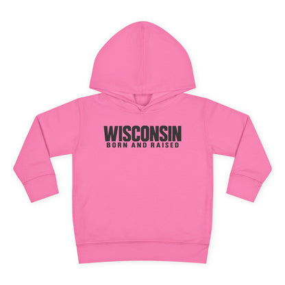 Wisconsin Born and Raised Minimal Modern Unisex Toddler Pullover Fleece Hoodie