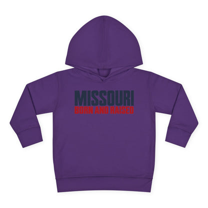 Missouri Born and Raised Modern Streetwear Unisex Toddler Pullover Fleece Hoodie