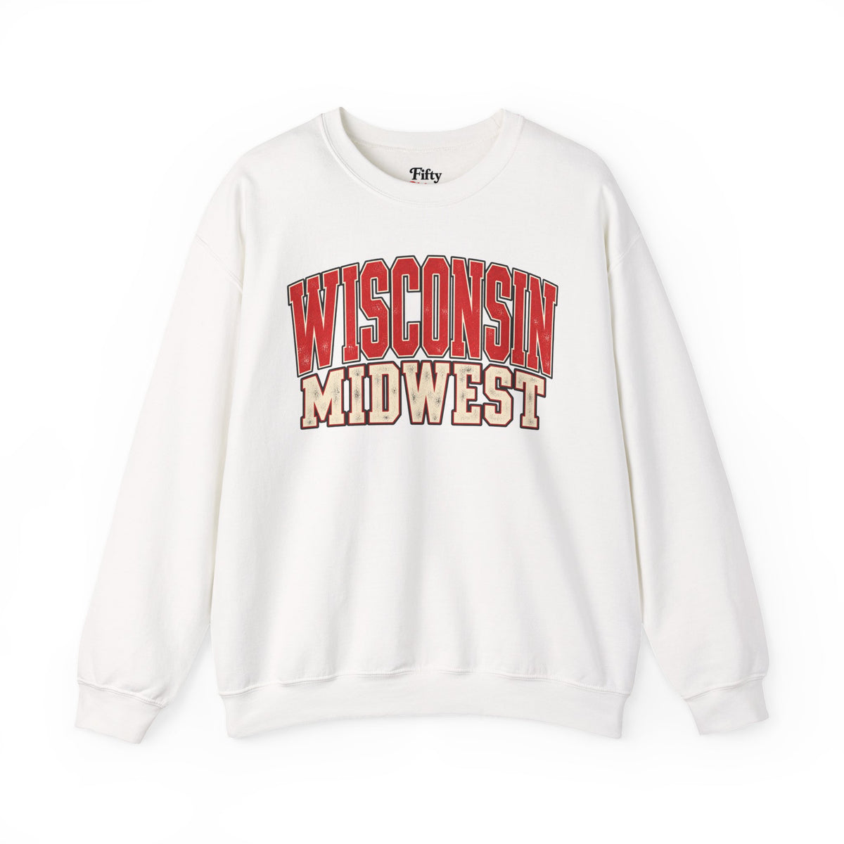 Wisconsin Midwest Unisex Crewneck Sweatshirt State Name Graphic