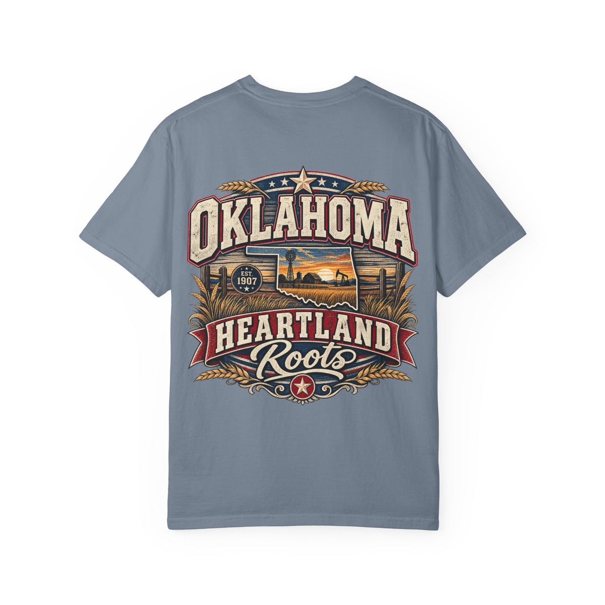 Oklahoma Heartland Roots Unisex Comfort Color 1717 Streetwear Graphic Tee