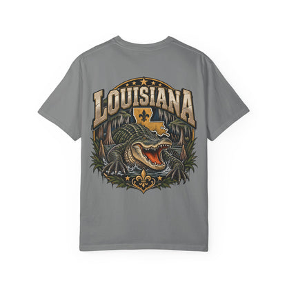 Louisiana Gator Emblem Unisex Comfort Color 1717 Streetwear Graphic Tee