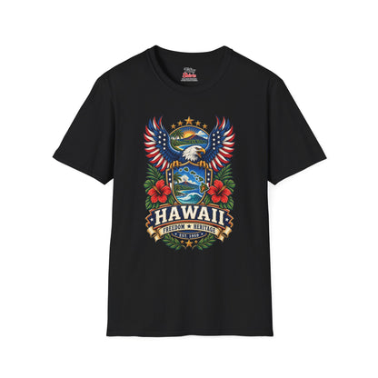 Hawaii Americana Eagle Unisex Softstyle T Shirt State Pride Graphic Tee Collections FS03