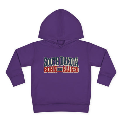 South Dakota Born and Raised Vintage Americana Unisex Toddler Pullover Fleece Hoodie