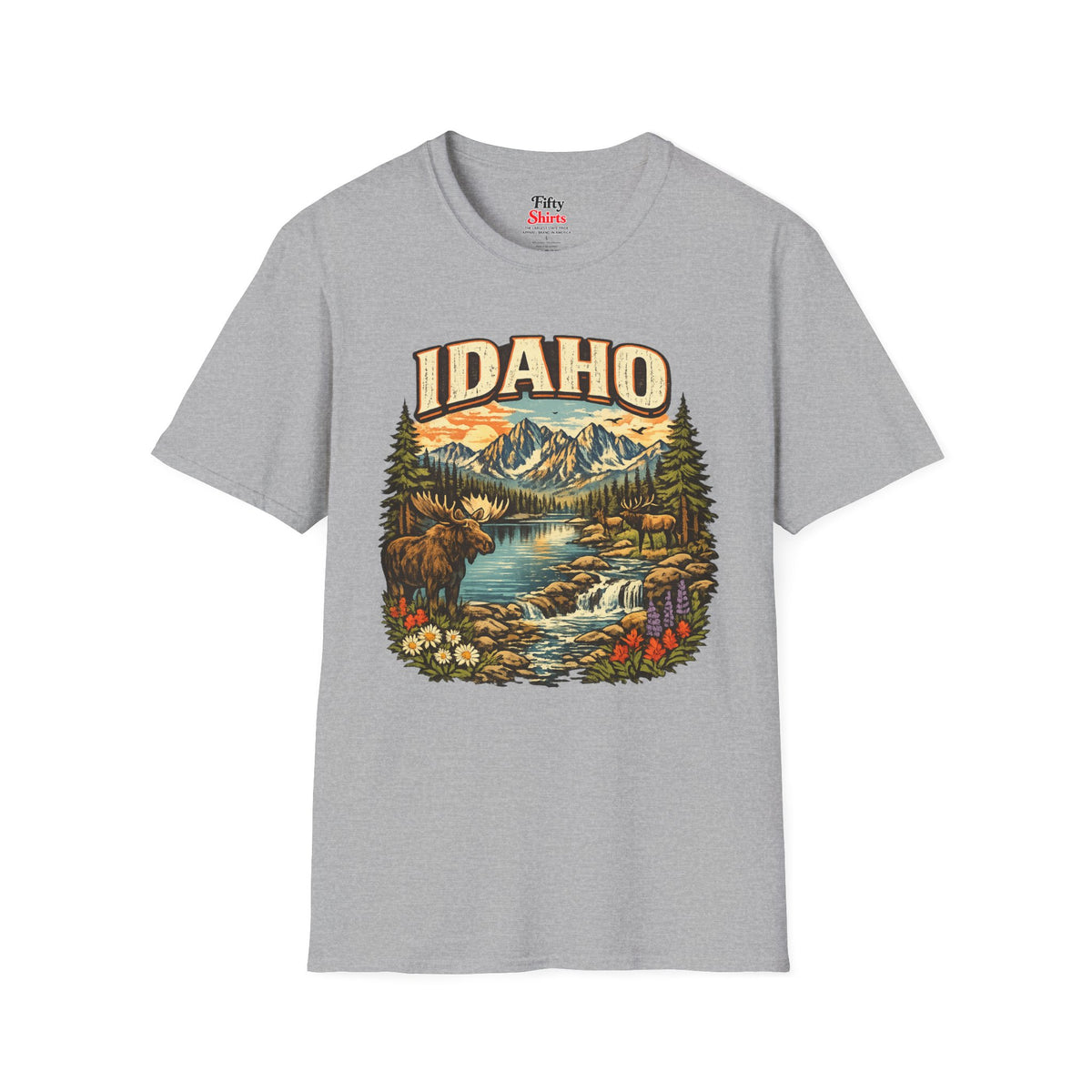 Idaho Wildlife Unisex Softstyle T Shirt State Pride Graphic Tee Collections FS03