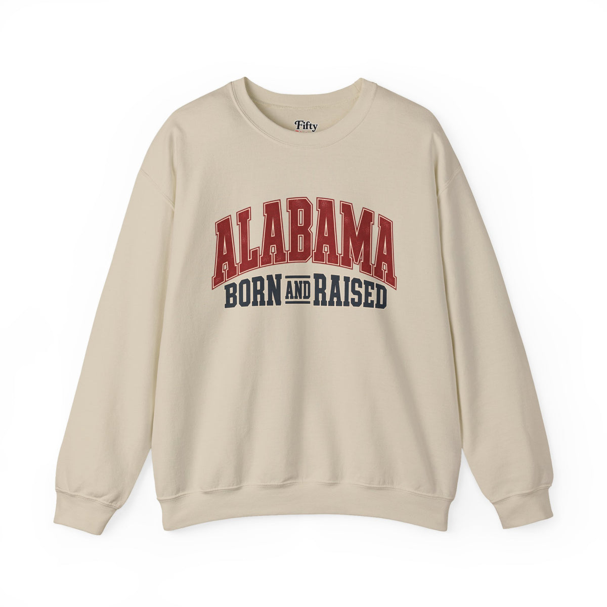 Alabama Born and Raised Vintage Athletic Heritage Unisex Sweatshirt Graphic