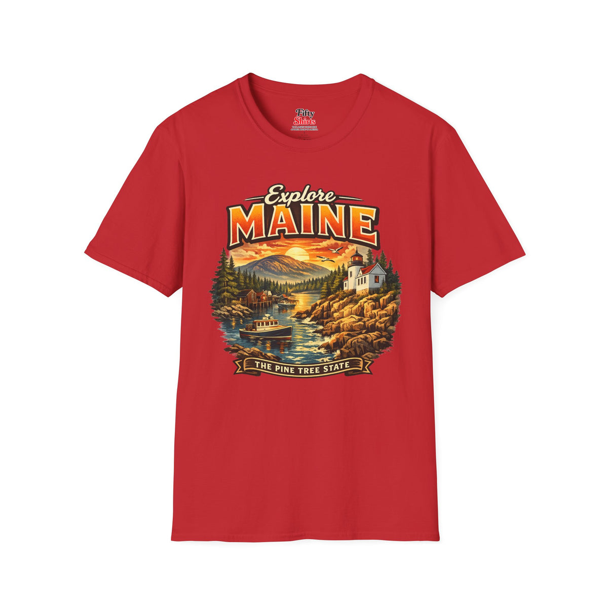 Explore Maine Unisex Softstyle T Shirt State Pride Graphic Tee Collections FS03