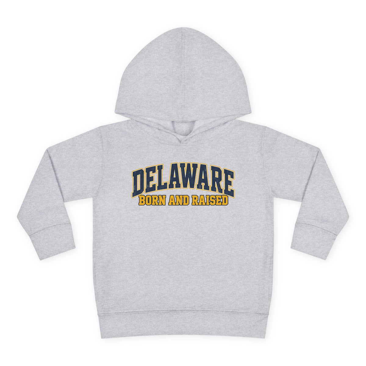 Delaware Born and Raised Old-School Athletic Unisex Toddler Pullover Fleece Hoodie