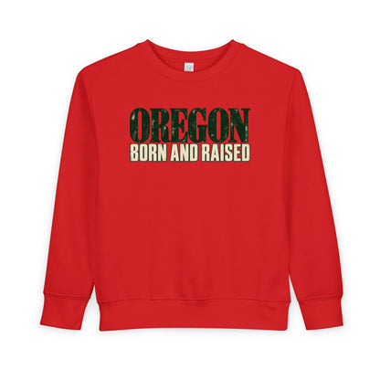Oregon Born and Raised Premium Heritage Unisex Toddler Sweatshirt
