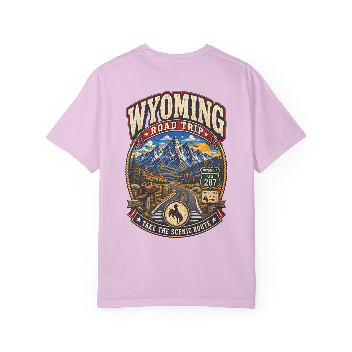 Wyoming Roadtrip Unisex Comfort Color 1717 Streetwear Graphic Tee
