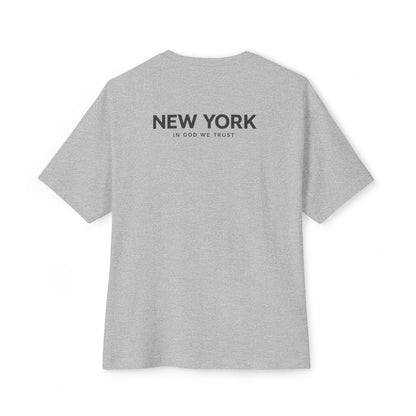 New York All State In God We Trust Unisex Casual Oversized Boxy Tee