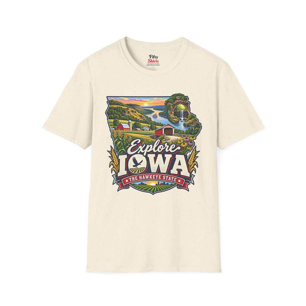 Explore Iowa Unisex Softstyle T Shirt State Pride Graphic Tee Collections FS03