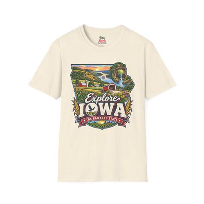Explore Iowa Unisex Softstyle T Shirt State Pride Graphic Tee Collections FS03