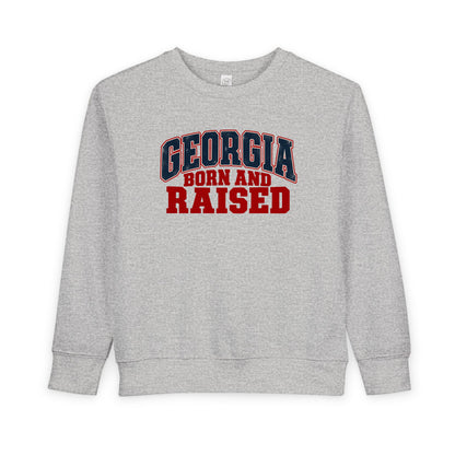 Georgia Born and Raised Rustic Southern Unisex Toddler Sweatshirt