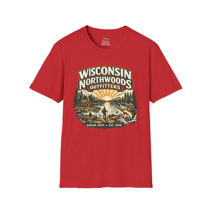 Wisconsin Northwoods Outfitters Unisex Softstyle T Shirt State Pride Graphic Tee Collections FS03