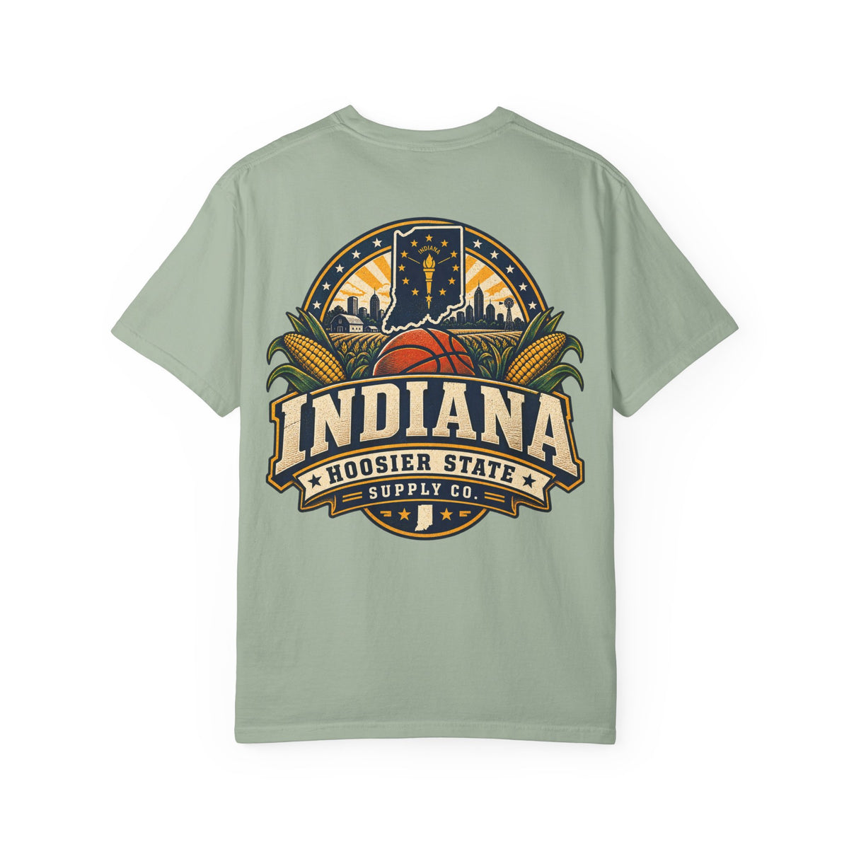 Indiana Hoosier State Supply Co. Unisex Comfort Color 1717 Streetwear Graphic Tee