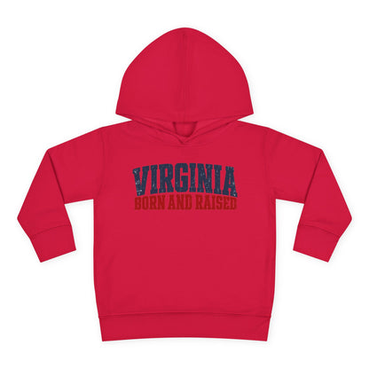 Virginia Born and Raised Bold Southern Streetwear Unisex Toddler Pullover Fleece Hoodie