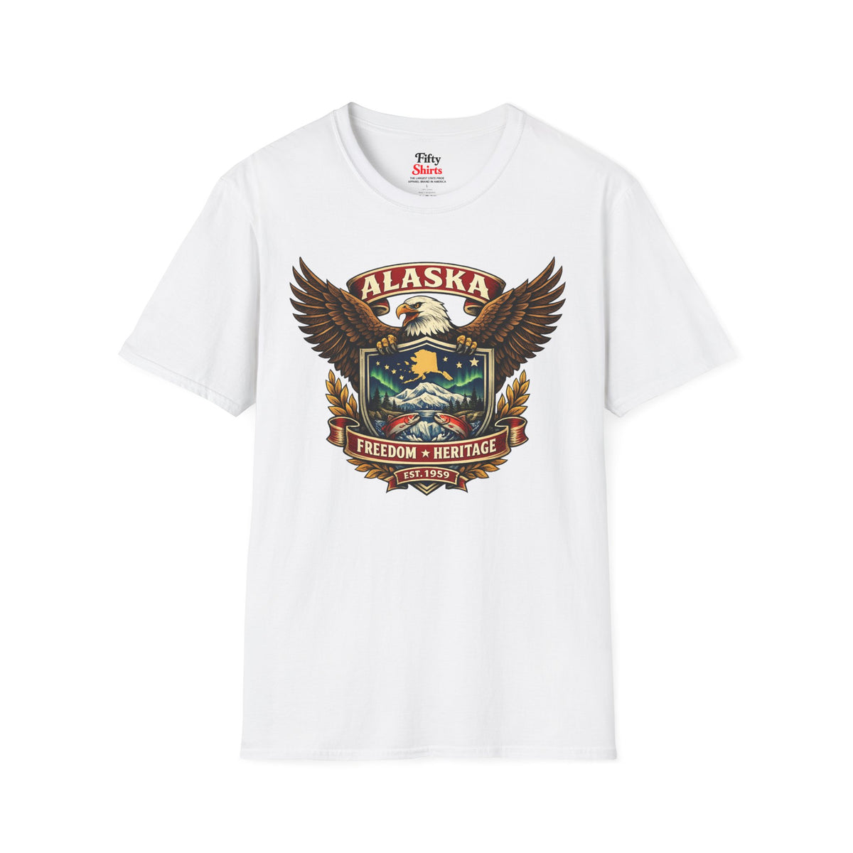 Alaska Americana Eagle Unisex Softstyle T Shirt State Pride Graphic Tee Collections FS03