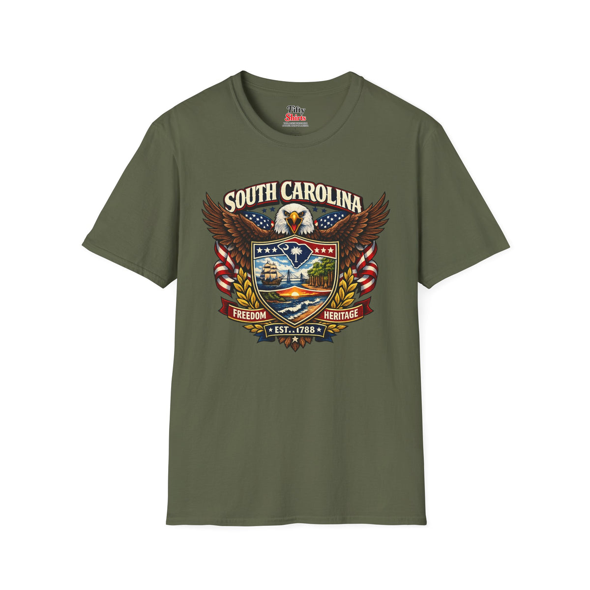South Carolina Americana Eagle Unisex Softstyle T Shirt State Pride Graphic Tee Collections FS03
