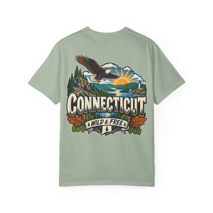 Connecticut Wild & Free  Unisex Comfort Color 1717 Streetwear Graphic Tee