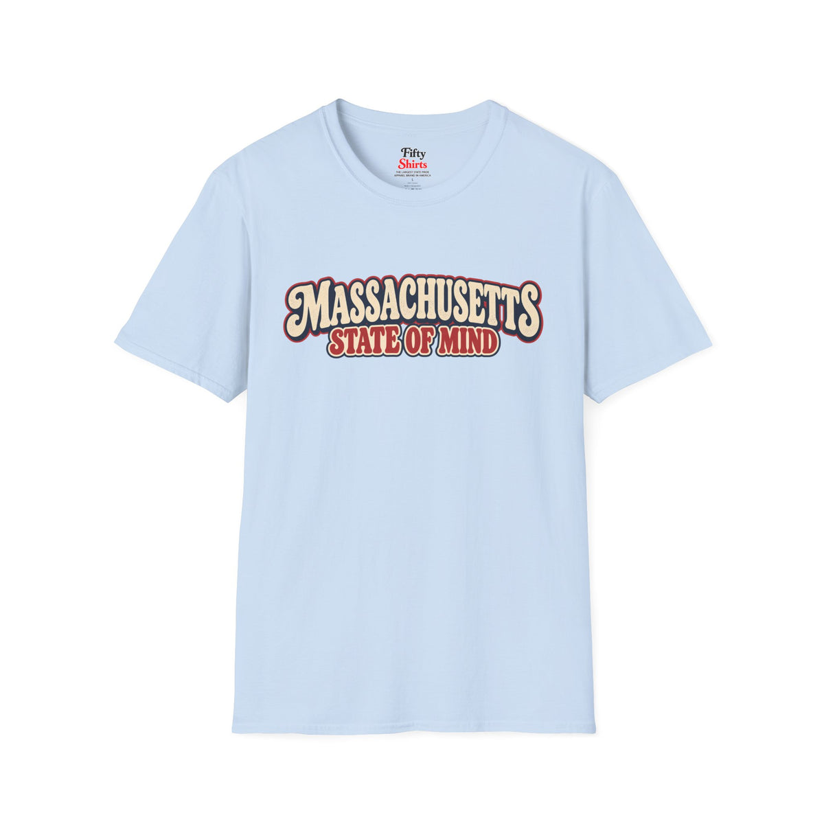 Massachusetts State Of Mind Unisex Softstyle T Shirt State Name Graphic Tee