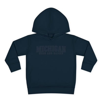 Michigan Born and Raised Rustic Midwest Unisex Toddler Pullover Fleece Hoodie