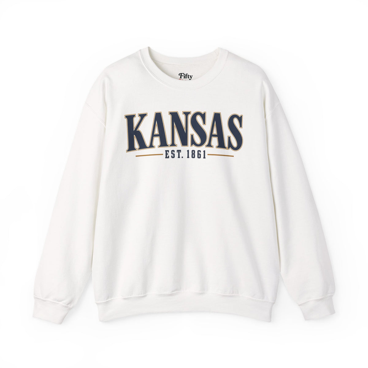 Kansas Est 1861 Unisex Crewneck Sweatshirt State Name Graphic
