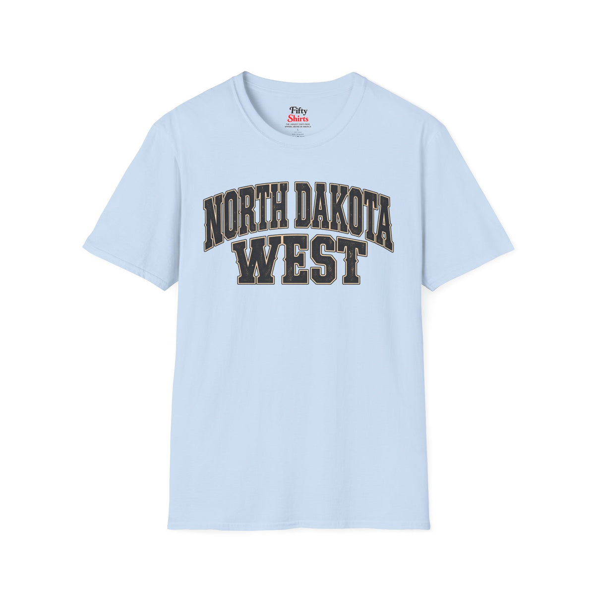 North Dakota West Unisex Softstyle T Shirt State Name Graphic Tee