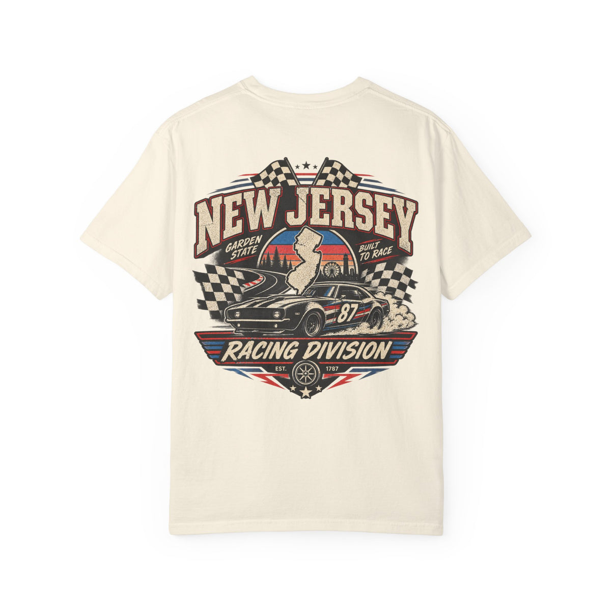 New Jersey Racing Division Unisex Comfort Color 1717 Streetwear Graphic Tee