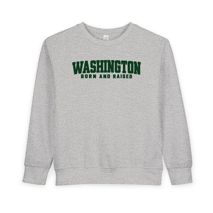 Washington Born and Raised Minimal Modern Unisex Toddler Sweatshirt