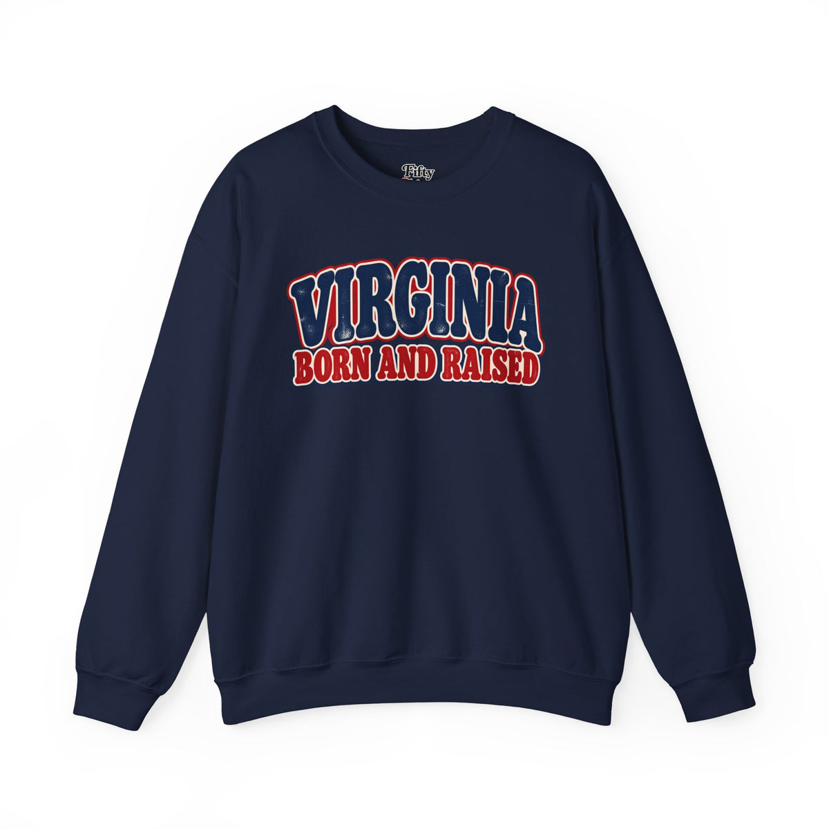 Virginia Born and Raised Retro 1970s Unisex Sweatshirt Graphic