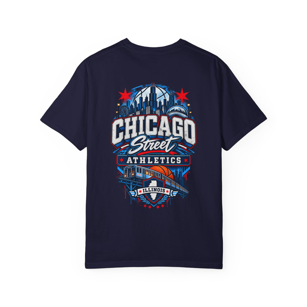 Chicago Illinois Street Athletics Unisex Comfort Color 1717 Streetwear Graphic Tee