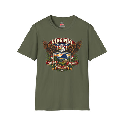 Virginia Americana Eagle Unisex Softstyle T Shirt State Pride Graphic Tee Collections FS03