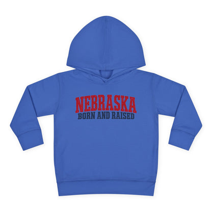 Nebraska Born and Raised Rugged Workwear Unisex Toddler Pullover Fleece Hoodie