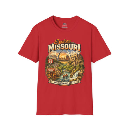 Explore Missouri Unisex Softstyle T Shirt State Pride Graphic Tee Collections FS03