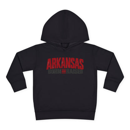 Arkansas Born and Raised Modern Streetwear Unisex Toddler Pullover Fleece Hoodie