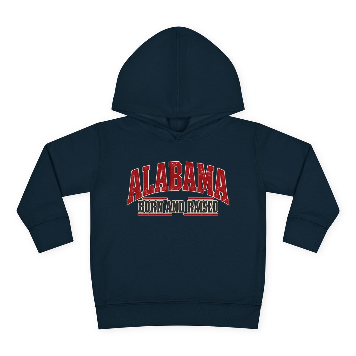 Alabama Born and Raised Bold Southern Americana Unisex Toddler Pullover Fleece Hoodie