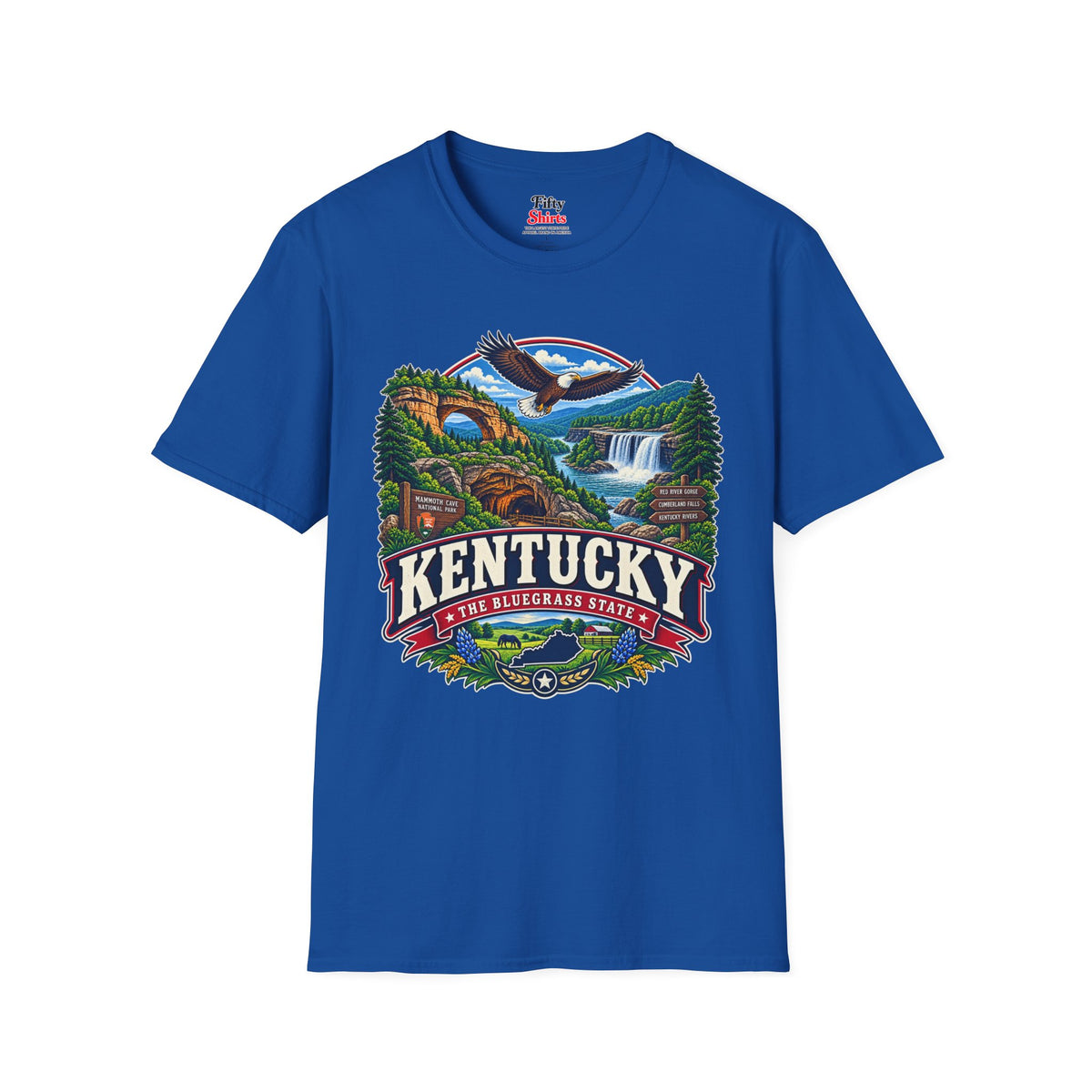 Kentucky Bluegrass State Adventure Unisex Softstyle T Shirt State Pride Graphic Tee Collections FS03
