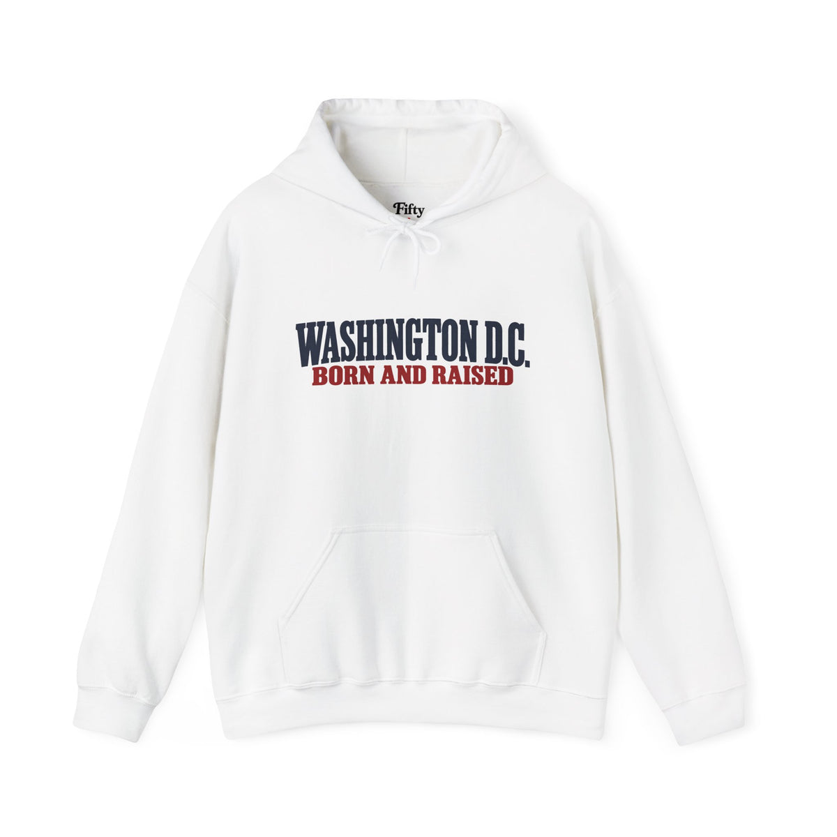 Washington DC Born and Raised Heritage Serif Unisex Hoodie Graphic
