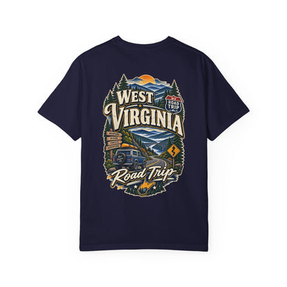 West Virginia Road Trip Unisex Comfort Color 1717 Streetwear Graphic Tee