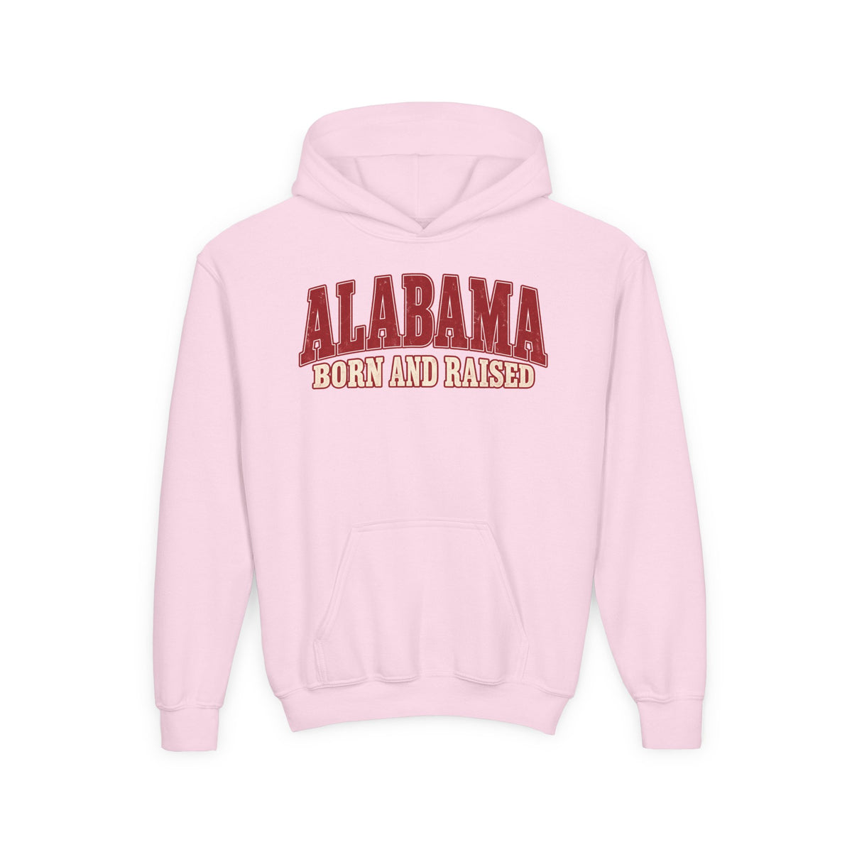 Alabama Born and Raised Classic Southern Heritage Unisex Youth Heavy Blend Hooded Sweatshirt Graphic