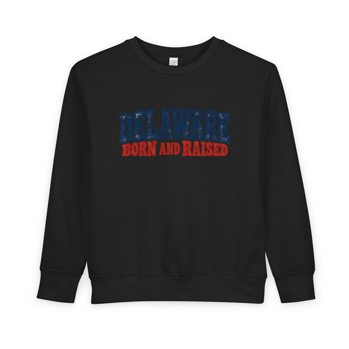 Delaware Born and Raised Retro 1970s Unisex Toddler Sweatshirt