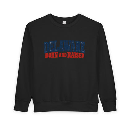 Delaware Born and Raised Retro 1970s Unisex Toddler Sweatshirt