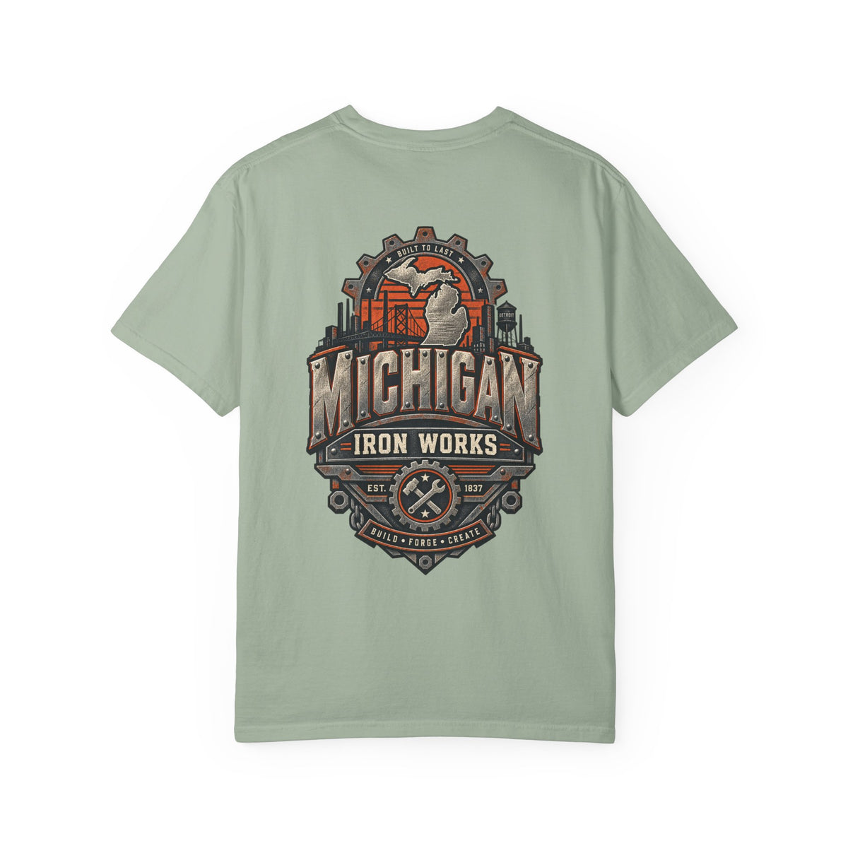 Michigan Iron Works Unisex Comfort Color 1717 Streetwear Graphic Tee